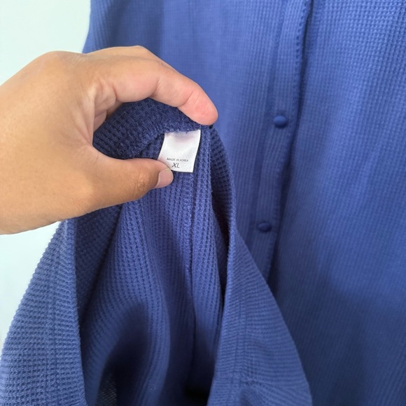 Vintage Victoria's Secret Thermal Waffle Knit XL Purple V Neck Set - Picture 7 of 7